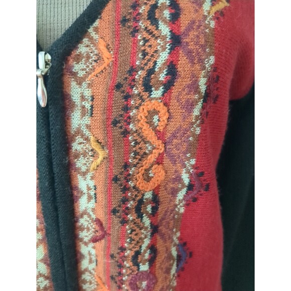 Peruvian Imports Sweater Med 100% Alpaca Cardigan Full Zip Bolivia Artsy Rare - Picture 4 of 9